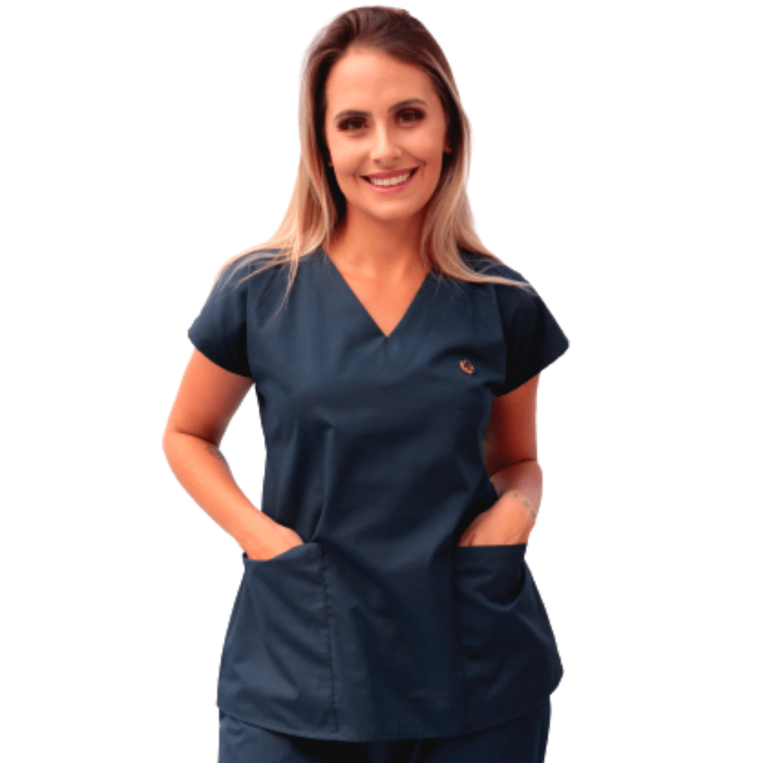 Scrub Aurora Azul Marinho