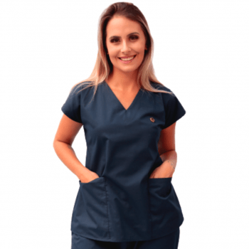 Scrub Aurora Azul Marinho